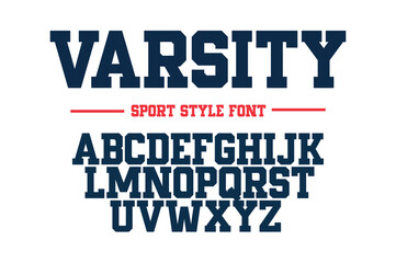 Classic college font. Vintage sport font in american style for football, baseball or basketball logos and t-shirt. Athletic department typeface, varsity style font. Vector
