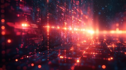 Fototapeta premium Digital Matrix: A Journey into the Heart of Cyberspace