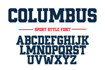 Classic college font. Vintage sport font in american style for football, baseball or basketball logos and t-shirt. Athletic department typeface, varsity style font. Vector
