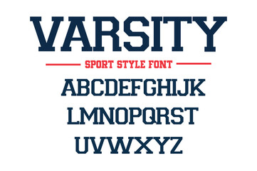 Editable typeface vector. College sport font in american style for football, baseball or basketball logos and t-shirt.
