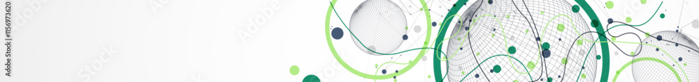 Poster Abstract sphere background with plexus effect. 3D surface. Vector illustration.