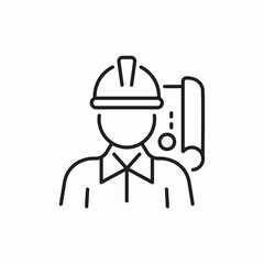 Construction worker engineer helmet icon vector sign