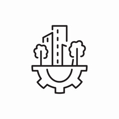 Industrial factory manufacturing production icon vector sign