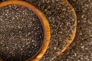 falling chia seeds used in cooking