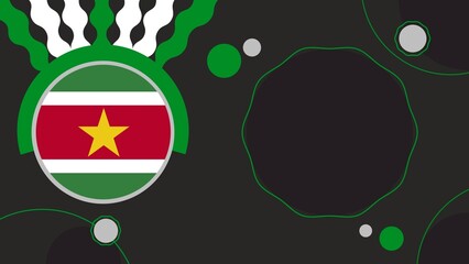 Obraz premium Suriname flag country geometric banner concept background 