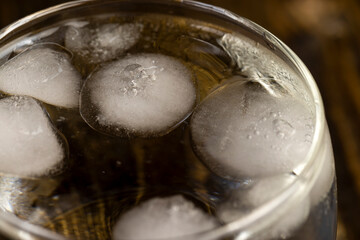 cold mineral water with a lot of gases and bubbles