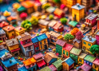 Naklejka premium Miniature Grunge Textures: A Collection of 4K Tilt-Shift Photography