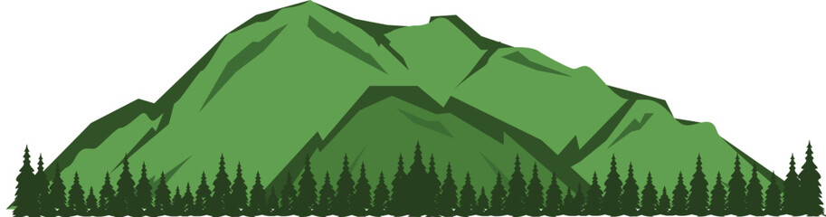 Fototapeta premium Mountain Landscape Illustration