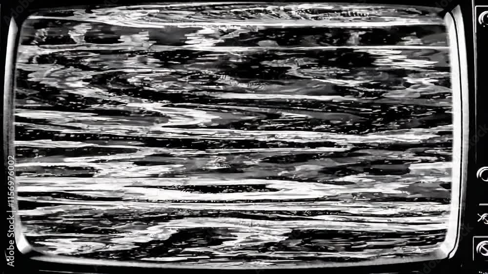 Aufkleber abstract black and white texture resembling distorted static lines with bold contrasts.