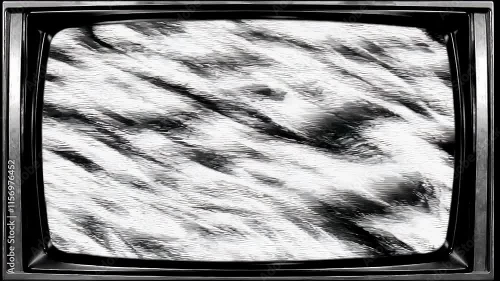 Aufkleber abstract black and white texture resembling distorted static lines with bold contrasts.