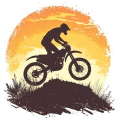 Biker's silhouette, fun and freedom.