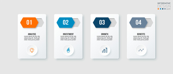 Infographic template business concept with step.
