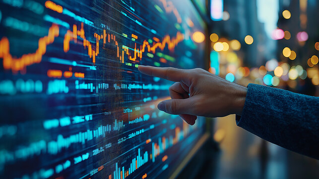 the concept of the cryptocurrency, money, exchange, rate chart growth, market, analyst of a large exchange listing