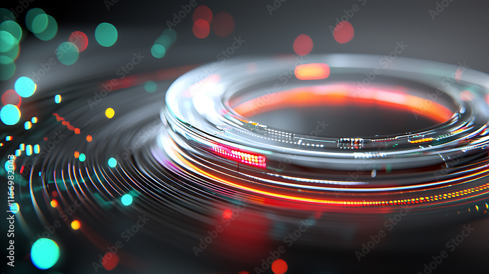 Poster dynamic light patterns abstract environment digital artwork contemporary design close-up visual inno