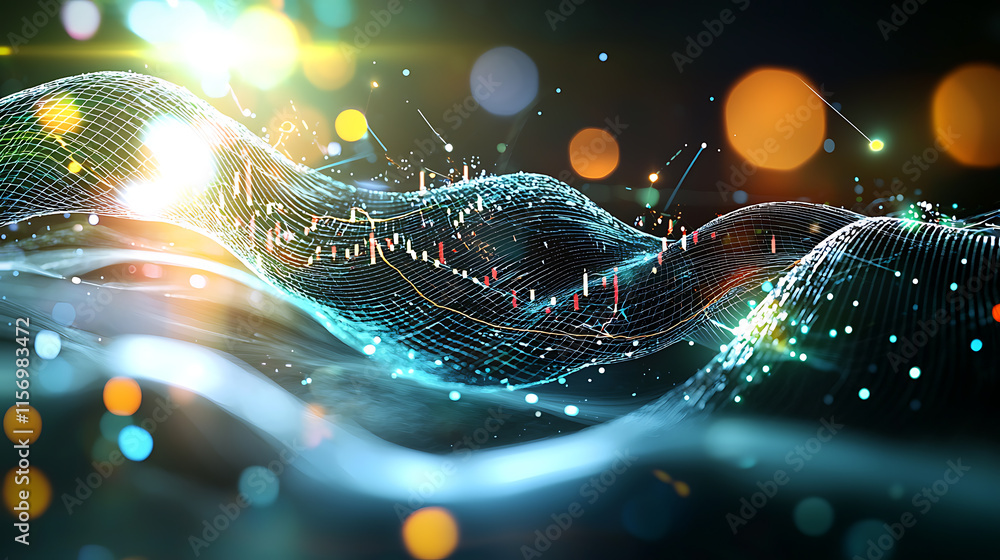 Poster data visualization trends digital space graphic art abstract environment vibrant view innovation con