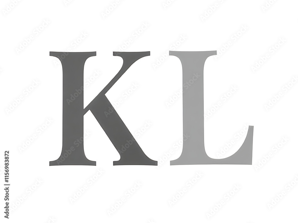 Poster The Letters K And L Are Isolated On A White Background In This Simple Yet Elegant Typographic Design Arrangement. 00003