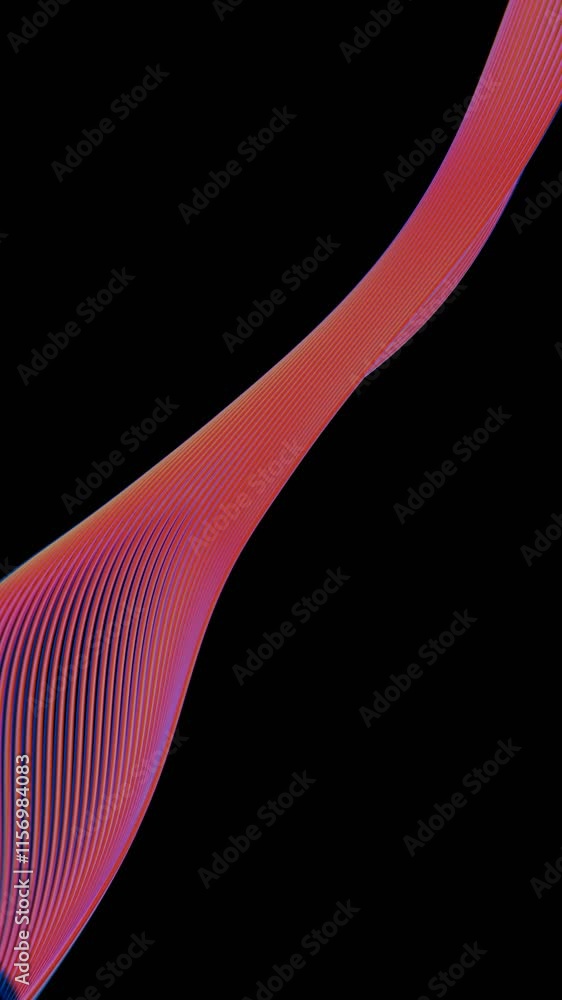 Aufkleber abstract flowing gradient lines on black background
