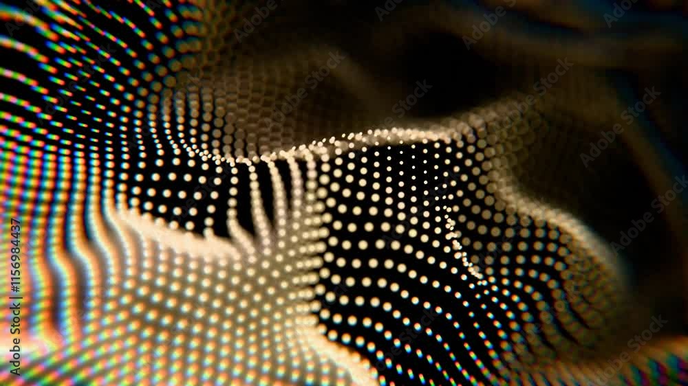 Aufkleber Abstract Light Patterns with Dotted Wave Motion