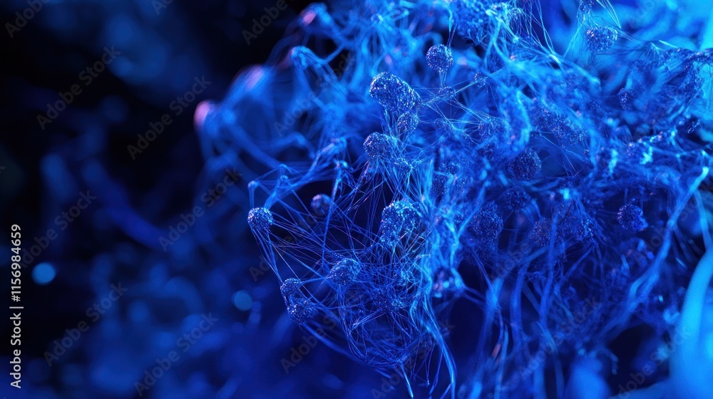 Aufkleber Abstract blue ink swirling in water, creating intricate patterns and textures.