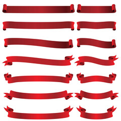 Obraz premium vector set of 3D ribbon banner image assets