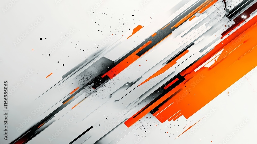 Poster abstract orange and grey dynamic lines background