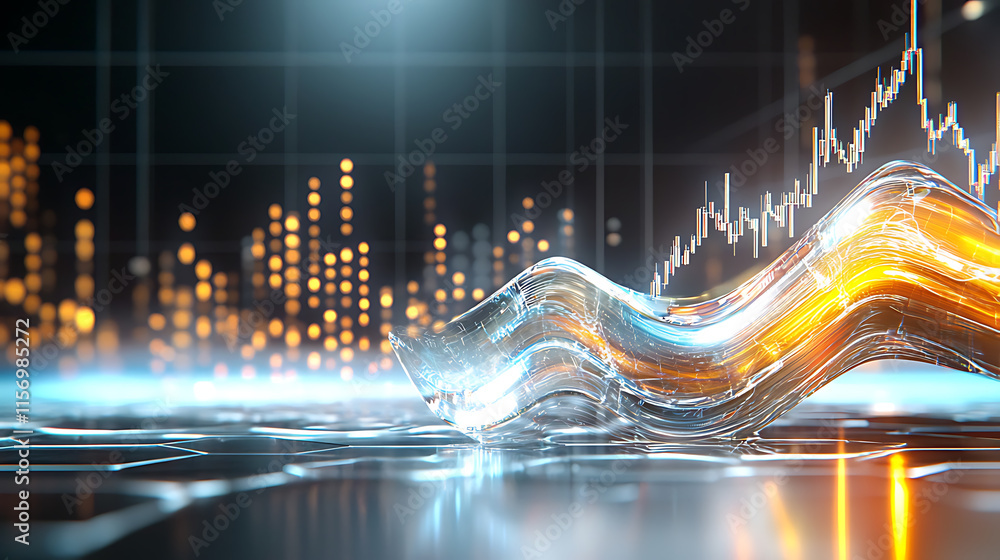 Poster market trends analysis financial sector data visualization digital environment dynamic view economic