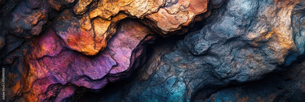 Poster abstract vibrant multicolored rock texture background.