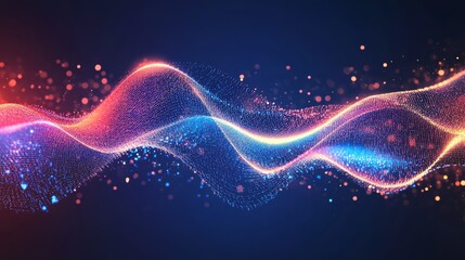 Fototapeta premium Abstract colorful wave particles background