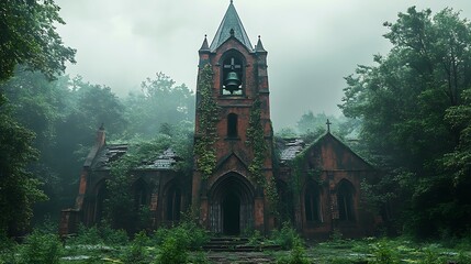 Tower overgrown nature rustic church elegance high resolution image