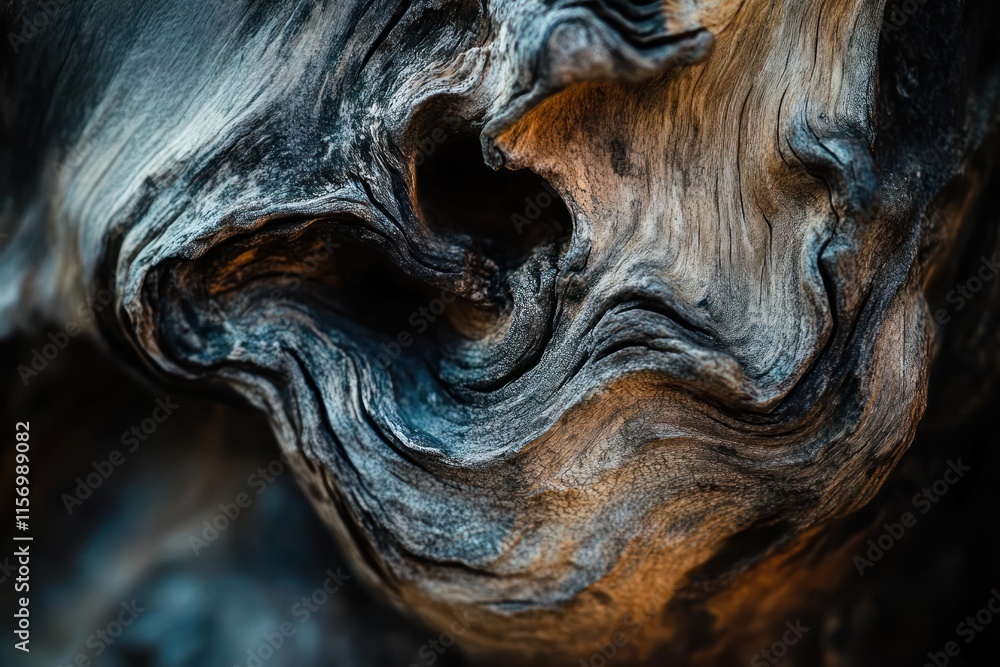 Aufkleber close-up of weathered wood showing intricate grain patterns and textures.