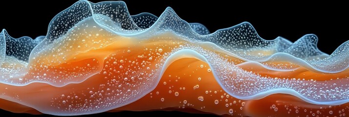 Intricate textures of sand under a microscope, featuring detailed grains, organic forms