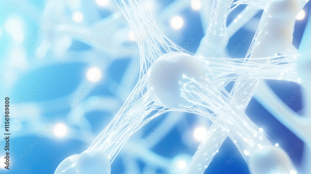 Leinwandbilder microscopic view of interconnected nodes forming a complex network.