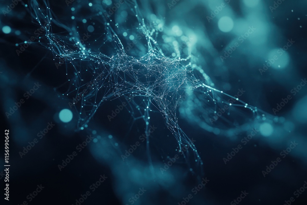 Aufkleber abstract teal network connection.