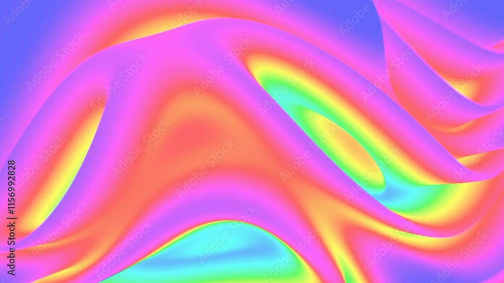 Poster vibrant abstract gradient with soft rainbow curves
