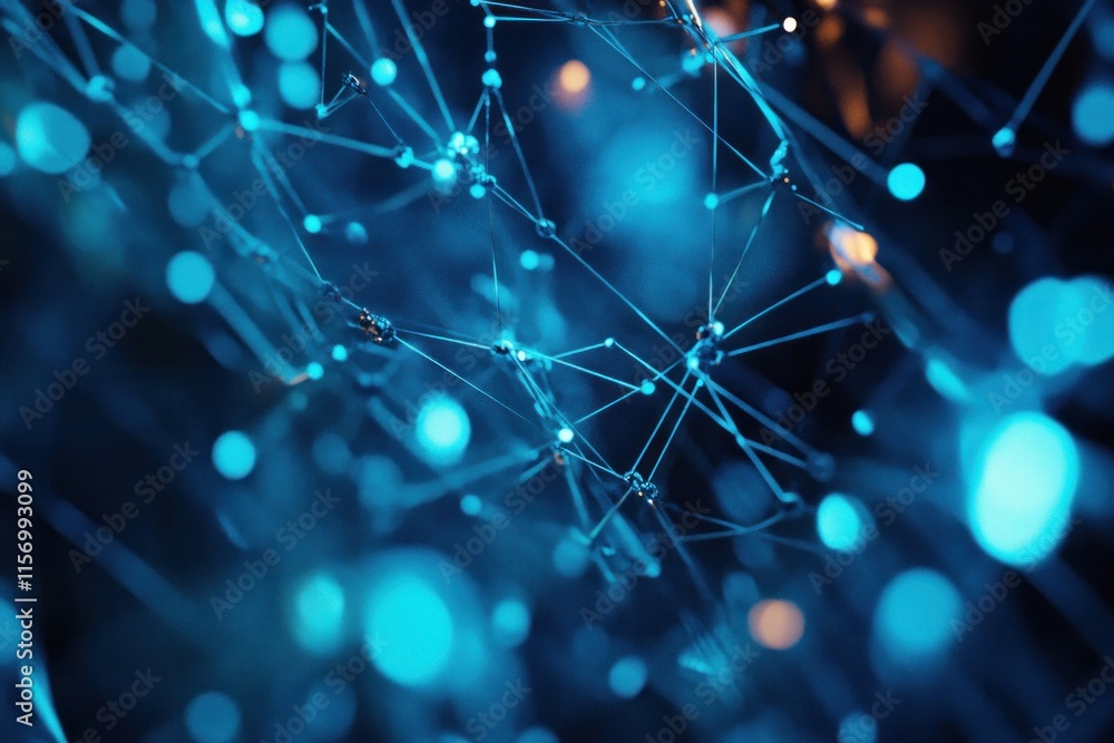 Poster abstract blue network connection background. (1)