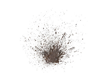 mud splash isolated transparency background.