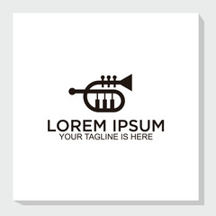 trumpet and piano logo design concept, music instrument logo design, music art logo inspiration