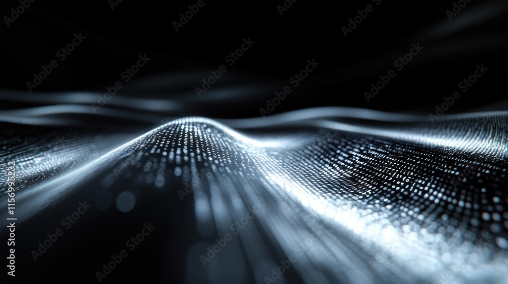 Aufkleber abstract digital wave background with glowing particles. (2)