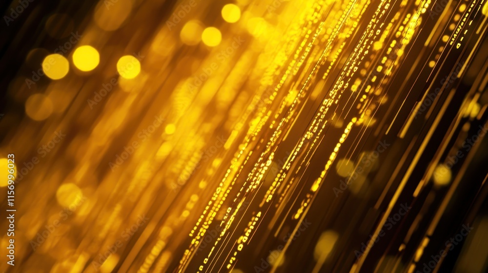 Aufkleber abstract gold light streaks and bokeh, dynamic energy flow.