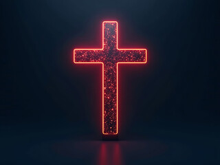 Fototapeta premium The Christian Cross Is A Digital Technology Symbol That Has Been Widely Used And Adapted For Various Purposes Globally Today. 00002