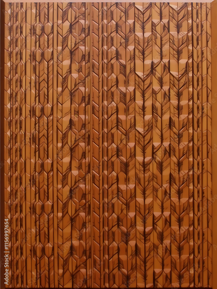 Aufkleber The Cherry Wood Panel Features A Distinctive Textured Pattern Created By Interlocking Grain Lines. 00001