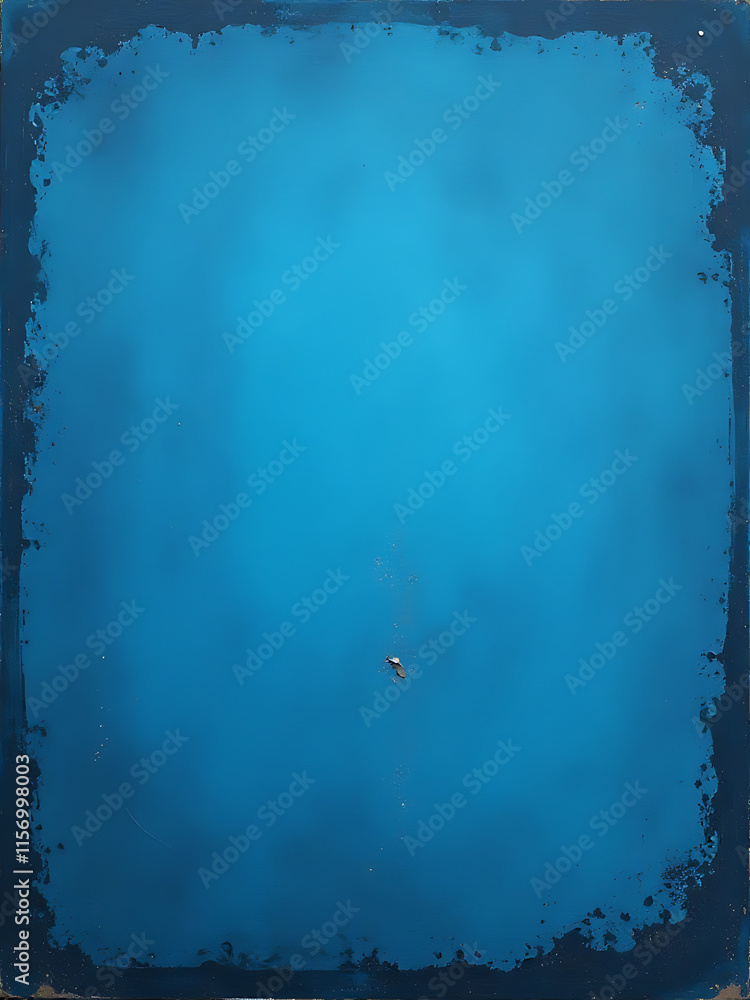 Poster the blue wall background has a dark grungy border and vintage texture design for added visual intere