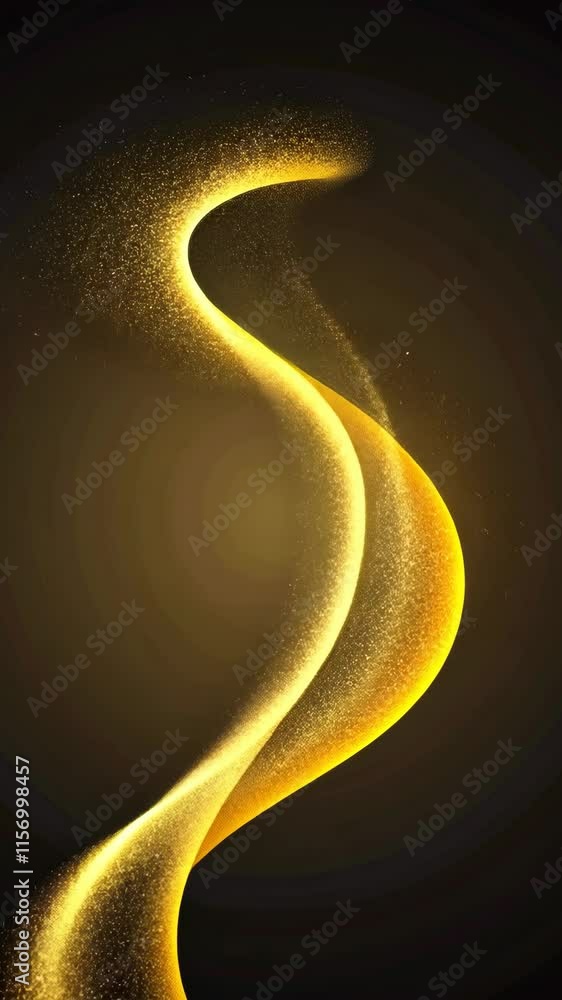 Poster golden shimmer flows gracefully against a dark background, creating a captivating visual effect