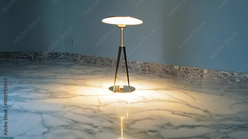 Poster minimalist design video with a dolly in movement and spot light establishing the scene