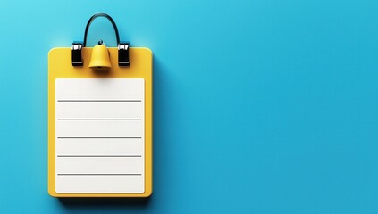 Calendar icon with bell on blue background digital design modern