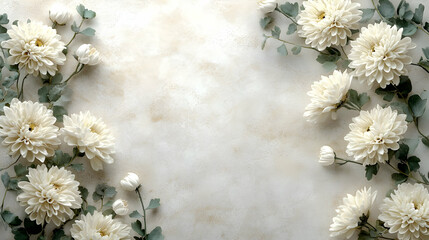 Elegant White Chrysanthemum Floral Background