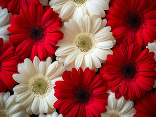 Red and White Gerbera Daisy Flower Background