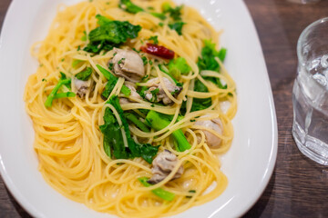 菜の花とアサリのスパゲッティ