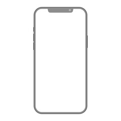 Apple iPhone black frame isolated mobile phone mockup template. Smartphone device with blank screen for advertisement vector