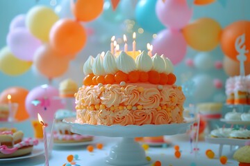 birthday cake with candles